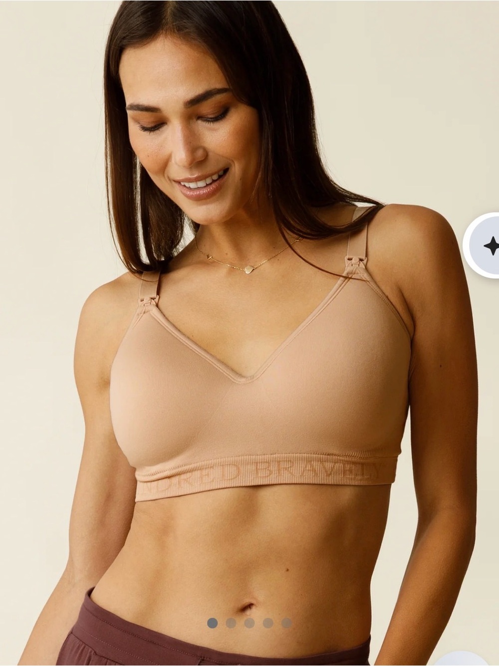 Kindred Bravely Singature Sublime Contour Nursing Bra in Beige Size L Busty
